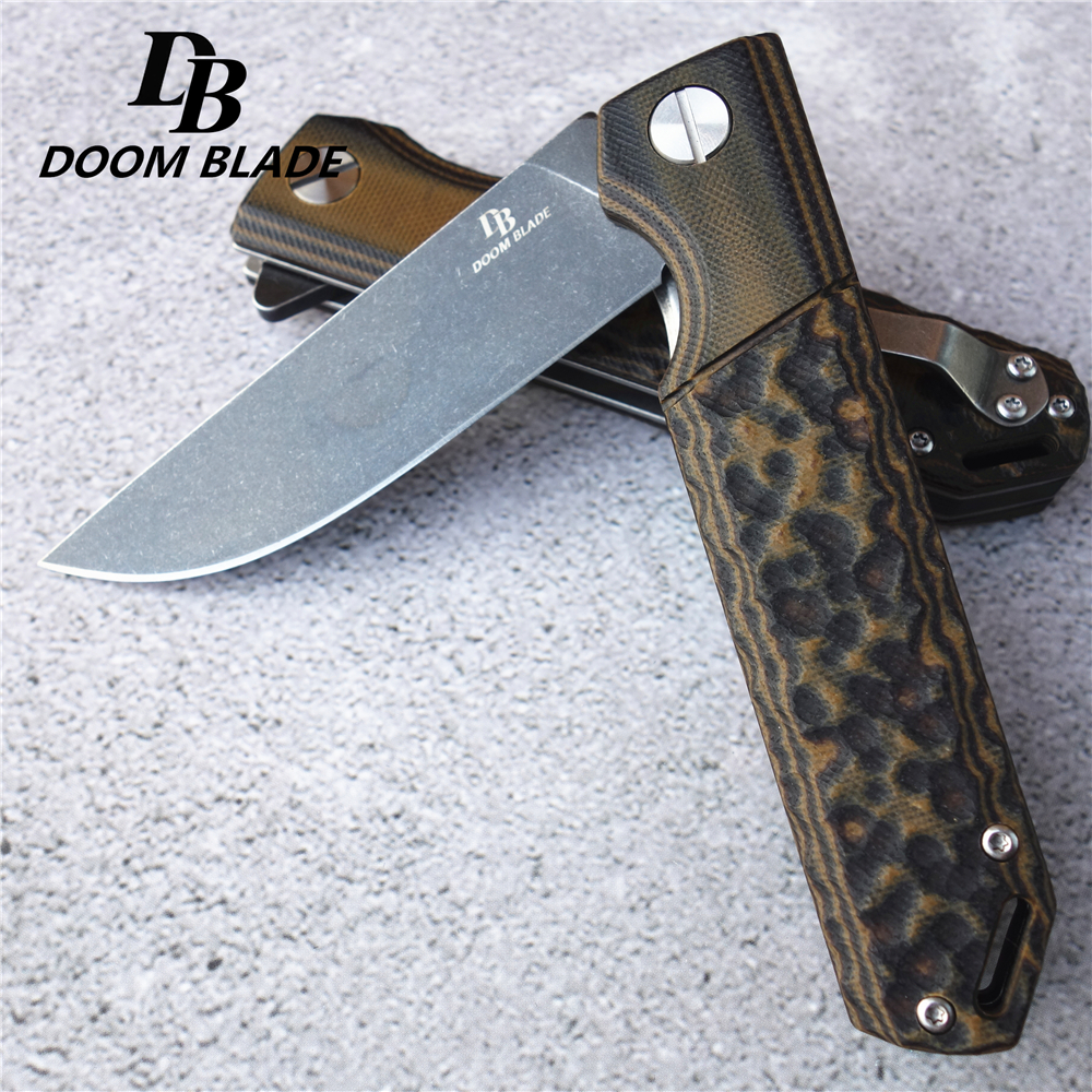 Camping folding pocket knife rescue tactical knife High quality D2 sharp folding knife