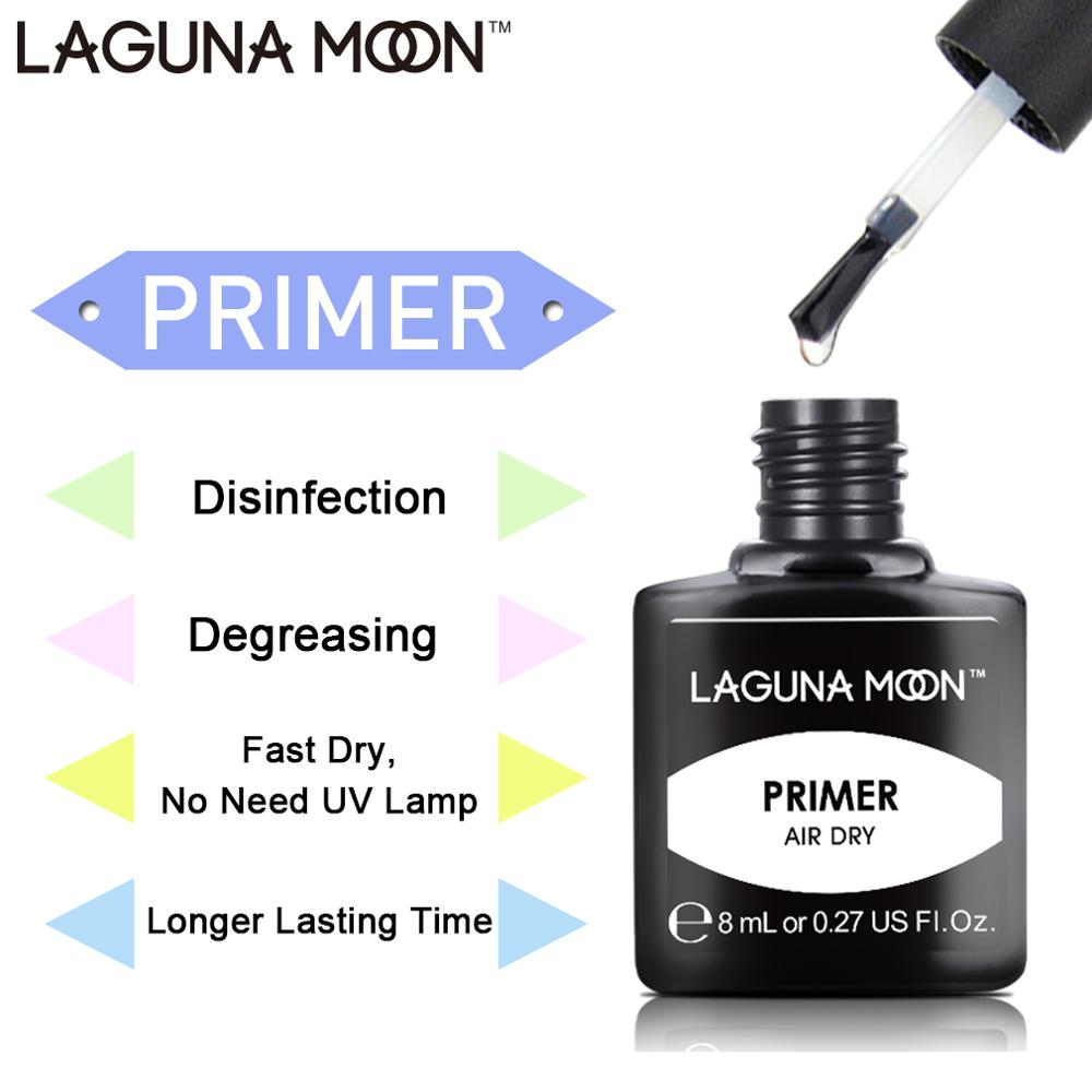 Lagunamoon Quick Air Dry Primer Gel Nail Polish 8ml Soak Off Matt Top UV LED Lamp Base Coat Gellak Lacquer Nail Latex