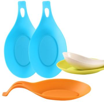 Soft Silicone Spoon Insulation Mat Silicone Heat Resistant Placemat Tray Spoon Pad Desk Mat Drink Glass Coaster Kitchen Tool