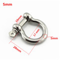 Marine Grade Polished 4mm 5mm 6mm Stainless Steel Bow Shackle Buckles For outdoor , camping shackles