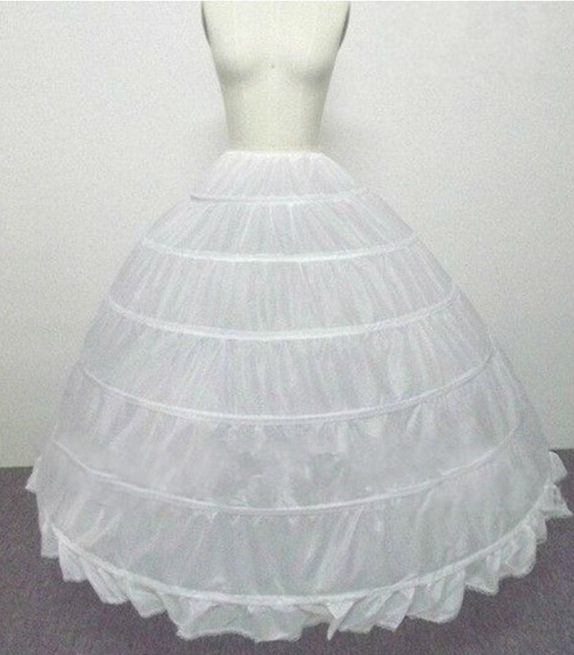 Wedding Accessories Petticoat Vestido Longo Ball Gown Crinoline Underskirt 6 Hoops Skirt Petticoats In Stock