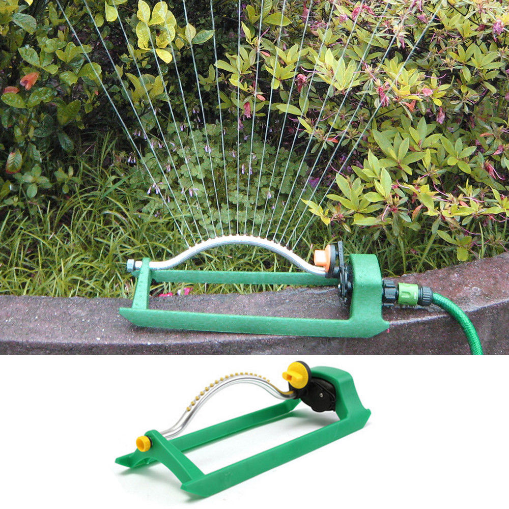 Oscillating Lawn Sprinkler Watering Garden Pipe Hose Water Flow With Connector Lawn Green Garden Supplies Garden Sprinklers