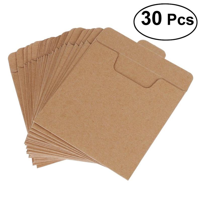 30pcs Packaging Envelopes CD DVD Kraft Paper Sleeves Disc Paper Bag
