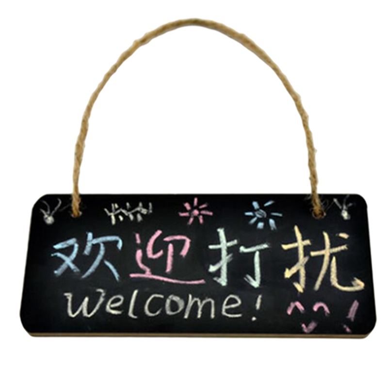 1 Pair Of Chalk Board Wedding Party Home Daily Wooden Hanging Slate Creative Message Board Door Panel