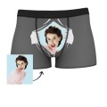 Custom funny face photo boyfriend boxers On Body Valentines Day husband briefs funny Christmas funny men's shorts underwears