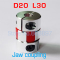 Flexible plum clamp coupler D20 L30 shaft size CNC Jaw shaft coupling 4/5/6/6.35/7/8/10mm 5mm 8mm