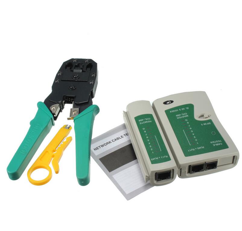 Portable LAN Network Kit Utp Cable Tester AND Plier Crimp Crimper Plier With Plug Wire Stripper Clamp PC Networking test Tool