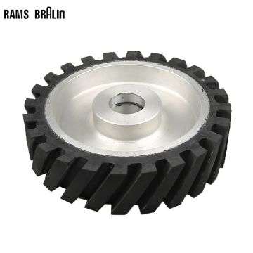 200*50mm Serrated Rubber Contact Wheel Belt Sander Polishing Wheel Abrasive Belts Set