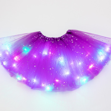 LED Glowing Light Kids Girls Princess Tutu skirts Children Cloth Wedding Party Dancing miniskirt Costume cosplay led clothing