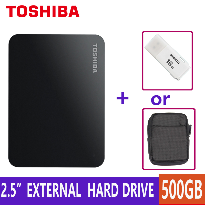 TOSHIBA 500GB External Hard Drive Disk HDD Portable Storage Device CANVIO BASICS HD USB 3.0 SATA 2.5" for Computer Laptop PS4