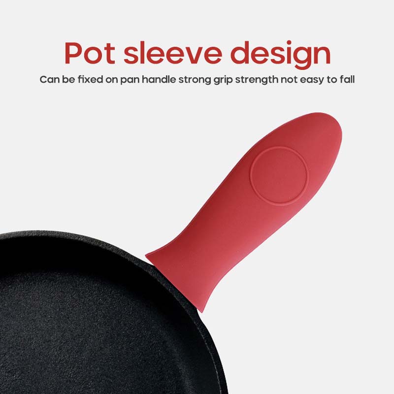 8Pcs Non-Slip Silicone Handle Holder Cookware Parts Potholder Cast Iron Skillet Grip Sleeve Cover Pots Pans Handle Parts Kitchen