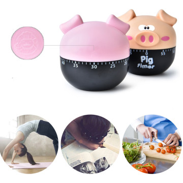 KItchen Cartoon Cute Pig Shape New Kitchen Cooking Countdown 60 Mins Steel/Plastic Mechanical Timer Alarm Kitchen Timer L*5