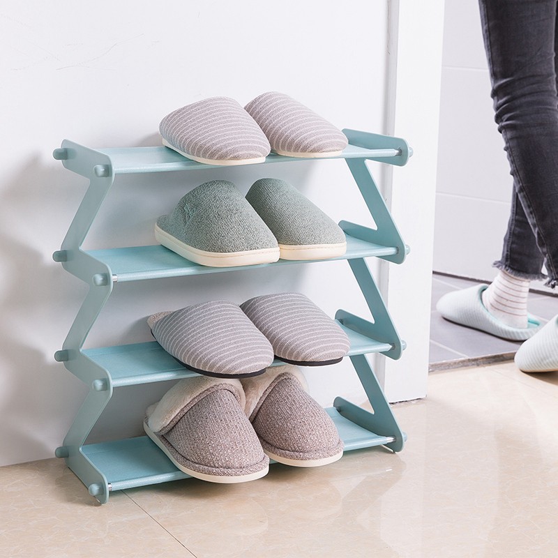 Z-Shaped Multi Layer Assembled Non-woven Shoe Rack Household Organization Shelf Save Space Shoe Vertical Storage Holders