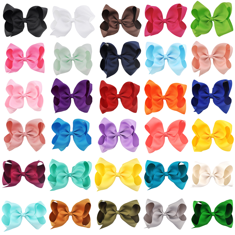 1pc 6 Inch Girls Hair Accessories Bowknot Grosgrain Ribbon children princess hairpins kids hairwear cute hair bows clips