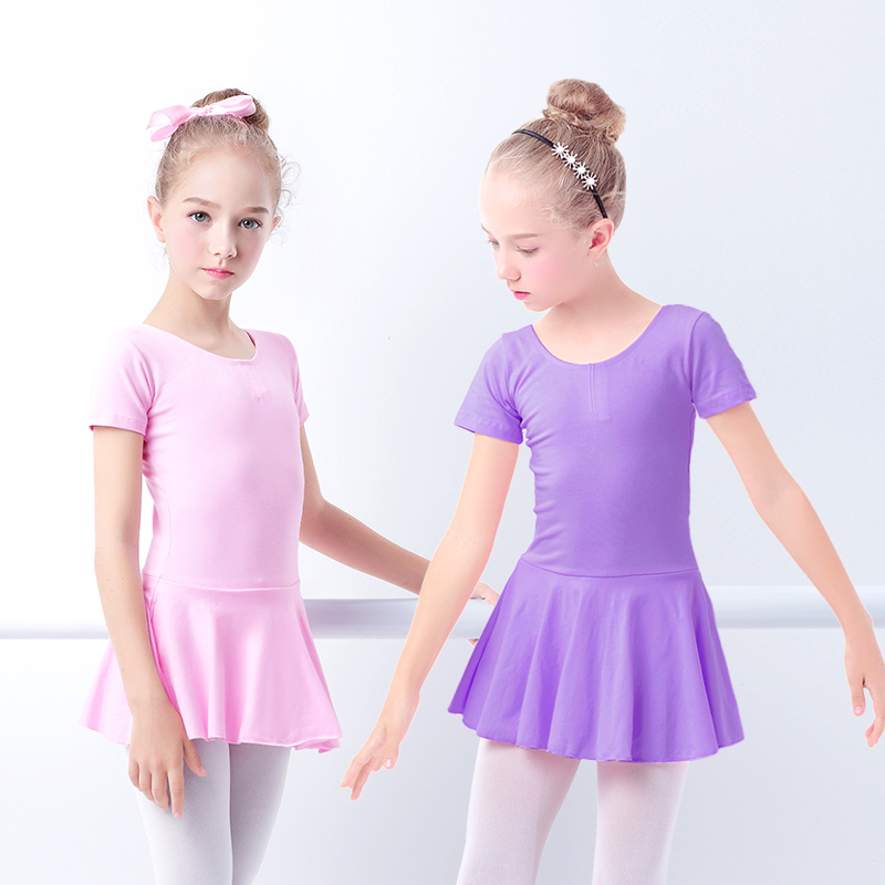 Girls Child Ballet Dance Dress Cotton Long Sleeve Ballet Leotard Dance Clothes Training Dancewear Girls Round-neck Ballet Dress