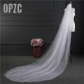 Factory wholesale Fashion Elegant Wedding Accessories 3 Meters 2 Layers Wedding Veil White Ivory Simple Bridal Veil With Comb