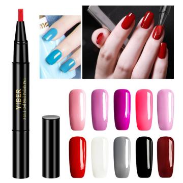 Colorful Nail gel paint one step gel nail pen without top primer 3 in 1 UV gel paint glitter nail polish TSSLM1