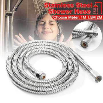 Stainless Steel Bath Flexible Shower Hose 1m/1.5m/2m Flexible Plumbing Hoses Bathroom Water Head Showerhead Pipe For Bathroom