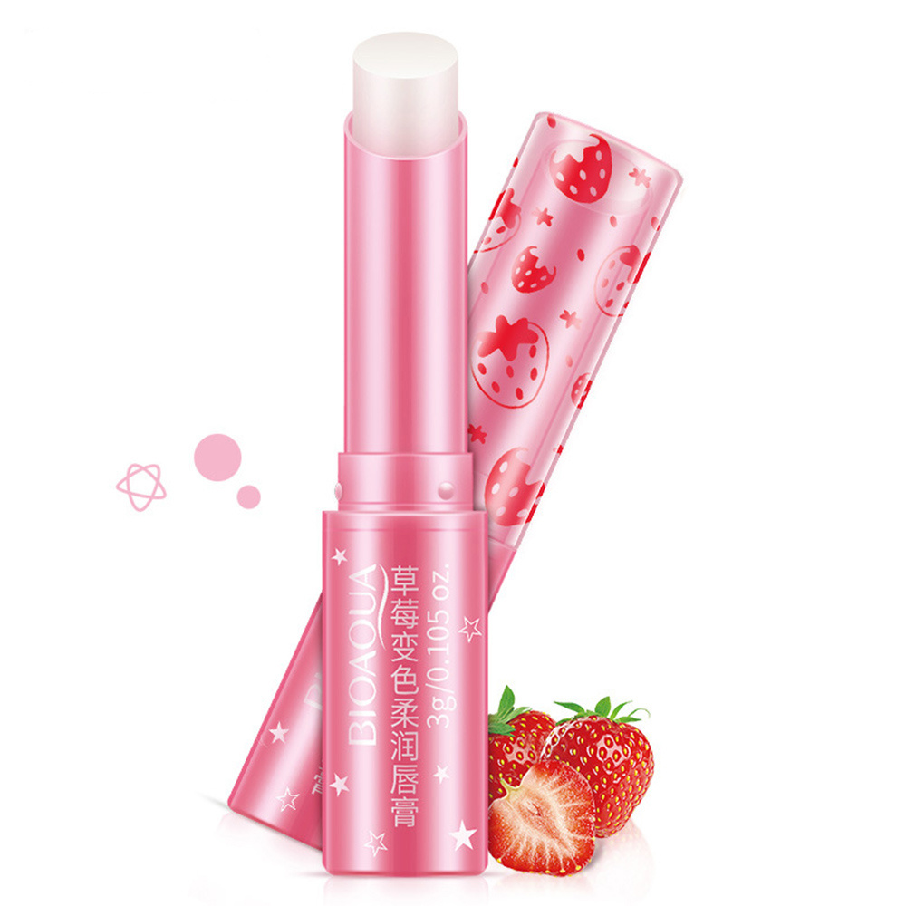 Strawberry Flavor Color Changing Moisturizing Lip Balm Lip Care Lip plumper Firming Lip Color Hydrating Lipstick TSLM2