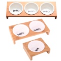 Cat Dog Feeders Bowls Bamboo Tableware Ceramic Pet Food Water Bowl High Grade Anti Skid Pet Supplies Dog Cat Bowl