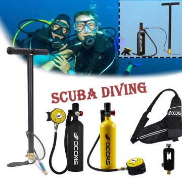 DCCMS mini diving tank 4 in 1 with air pump 1000 ml oxygen cylinder diving respirator scuba diving equipment set