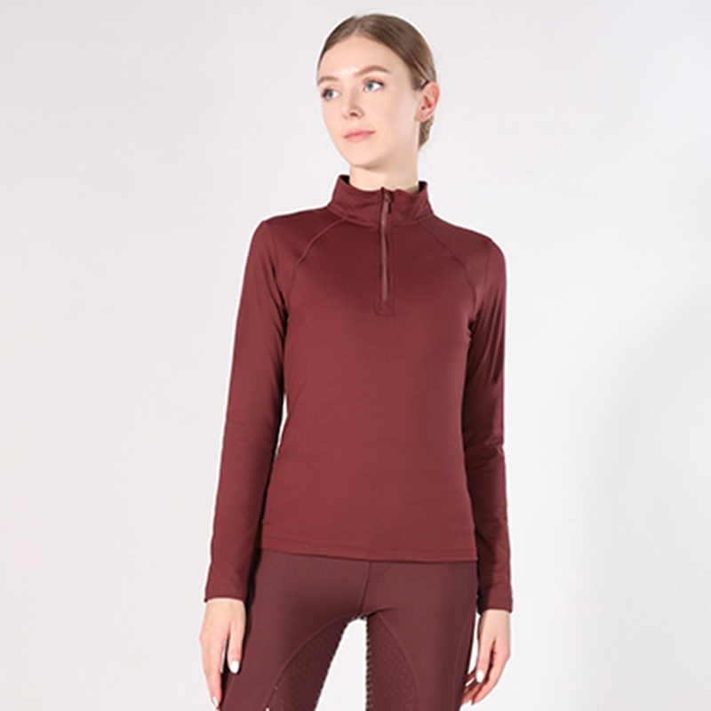 Wine Red women Long Sleeve Equestrian Clothing