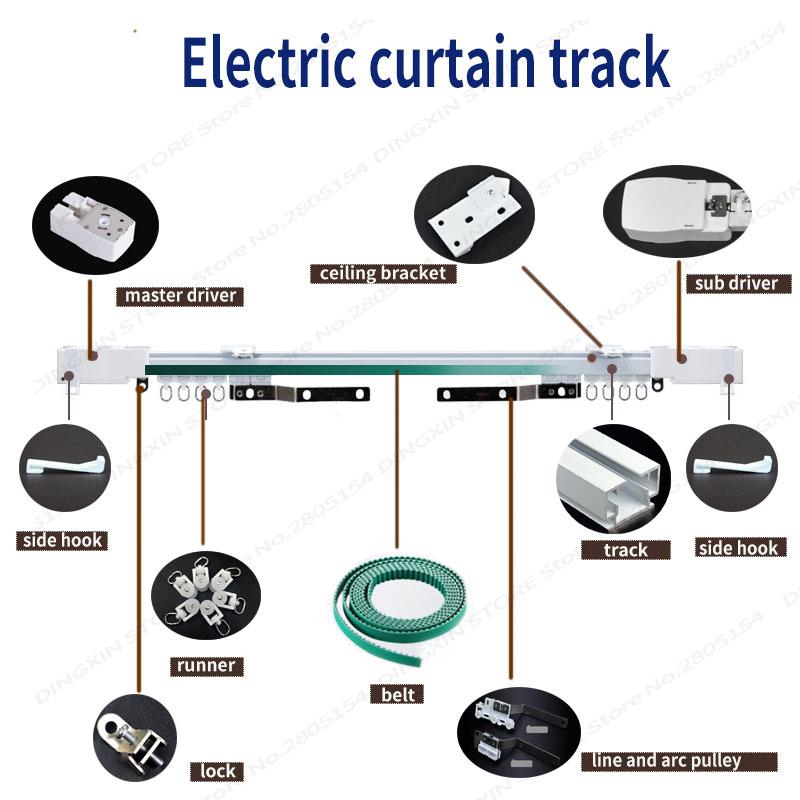 Electric Curtain Track for zigbee wifi Dooya KT82/DT82 motor Customizable Super Quite smart home free ship to Asial country