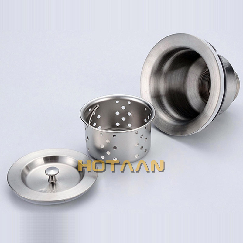 Free shipping 110mm 4.3" Kitchen Sink Basket Strainer with Cover, stainless steel kitchen sink strainer,YT-9502