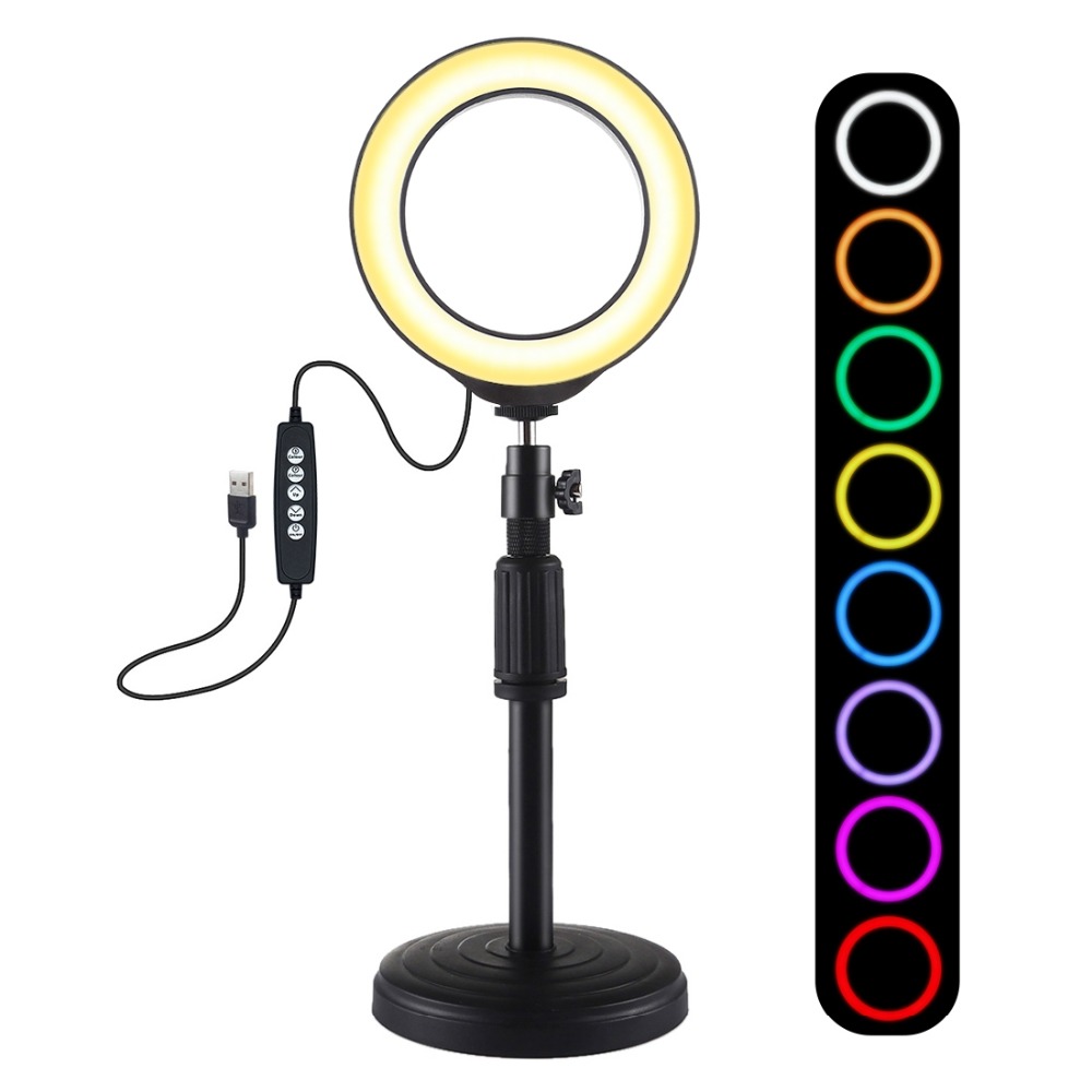 RGBW Dimmable ring light USB LED Selfie Ring light Photography photo studio shooting Light blogger Vlogging Youtube Video Light