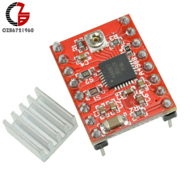 A4988 Reprap Stepper Motor Driver Board Stepper Driver Module for Arduino 3D Printer Parts Accessory with Heatsink Red