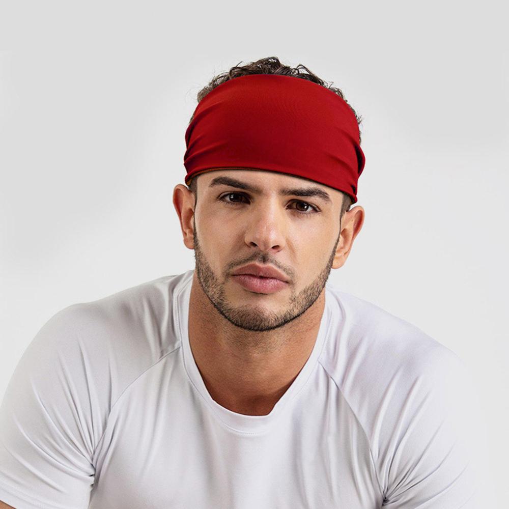 1PCS Unisex Cotton Headband Sports Sweat-Proof Headband Running Basketball Yoga Headband Elastic Headband Sports Safety