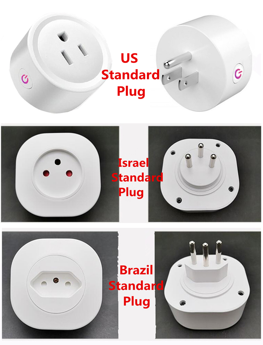 Smart Plug WiFi Socket US EU 16A Adaptor Wireless Remote Voice Control Power Monitor Outlet Timer Socket for Alexa Google Home