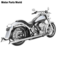 Motorcycle Dual Exhaust System Chrome For Harley Heritage Softail Classic FLSTC 2007-2017 Fatboy FLSTF 07-2017 FLSTFB 2010-2016