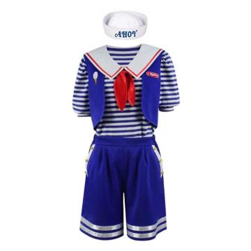 Stranger Things 3 Scoops Ahoy Robin Cosplay Costume Dress Steve Harrington Adult Uniform Working Sailor Suit Halloween