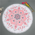 Solid Color Pink Circle Big Beach Towel w