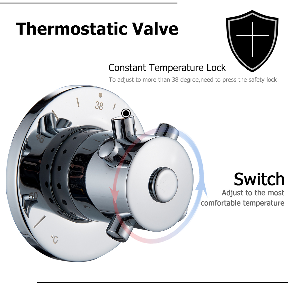 Uythner Standard Thermostatic 1/2 Ceramic Cartridge Tap Control Mixing Water Temperature control Valve Bathroom Accessories