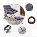 Outdoor Folding Lazy Sofa Bed Chair Armrests and Folding Footstool Indoor Balcony Floor Sofa Couch Sun Loungers Chair Recliner