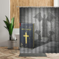 Bible Book Photo Shower Curtains Easter Cross Bathroom Decor Waterproof Bath Screen Backdrop Decoration Home Fabric Curtain Sets