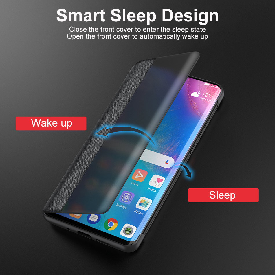 For Huawei P40 Pro Case Leather + PC Auto Sleep Wake Up Flip Cover for Huawei P 40 Pro mobile phone by free shipping