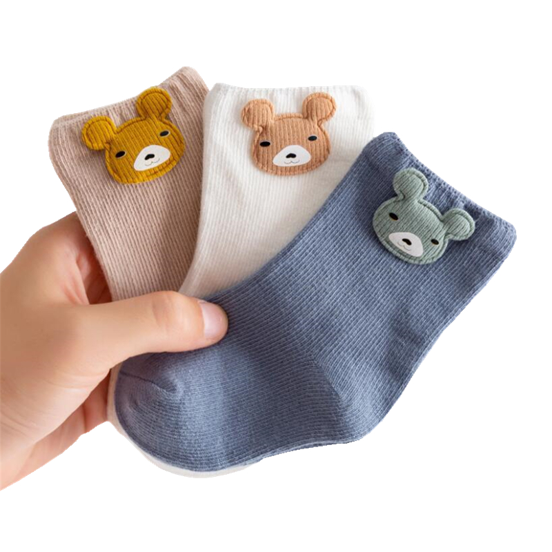 3 Pairs/Lot Baby Cotton Socks Cartoon Patch Socks Boy Socks Girl Socks Newborn Soft Socks Kids Clothing