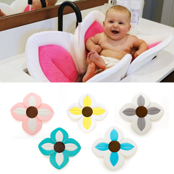 1Pcs Baby Bath Flower Pad Lovely Petal Shape Baby Bathtub Mat Color Patchwork Newborn Infant Bathing Mat Cushion
