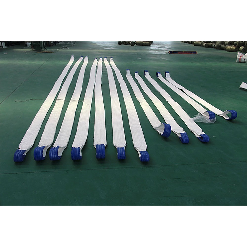 2T 2/4/6M Flat Lifting Sling White Webbing Sling Strong Fiber Hoisting Belt Lifting Straps - 1 Pcs
