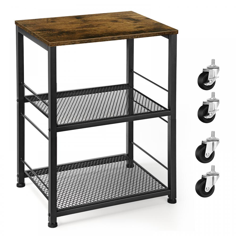 Industrial End Table with Storage Shelf