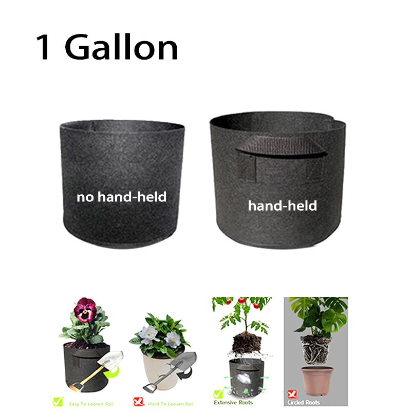 1 Gallon Plant Grow Bags Garden Tools Fabric Pot Jardim Home Gardening Flowers Plant Growing Grow 1/5pcs