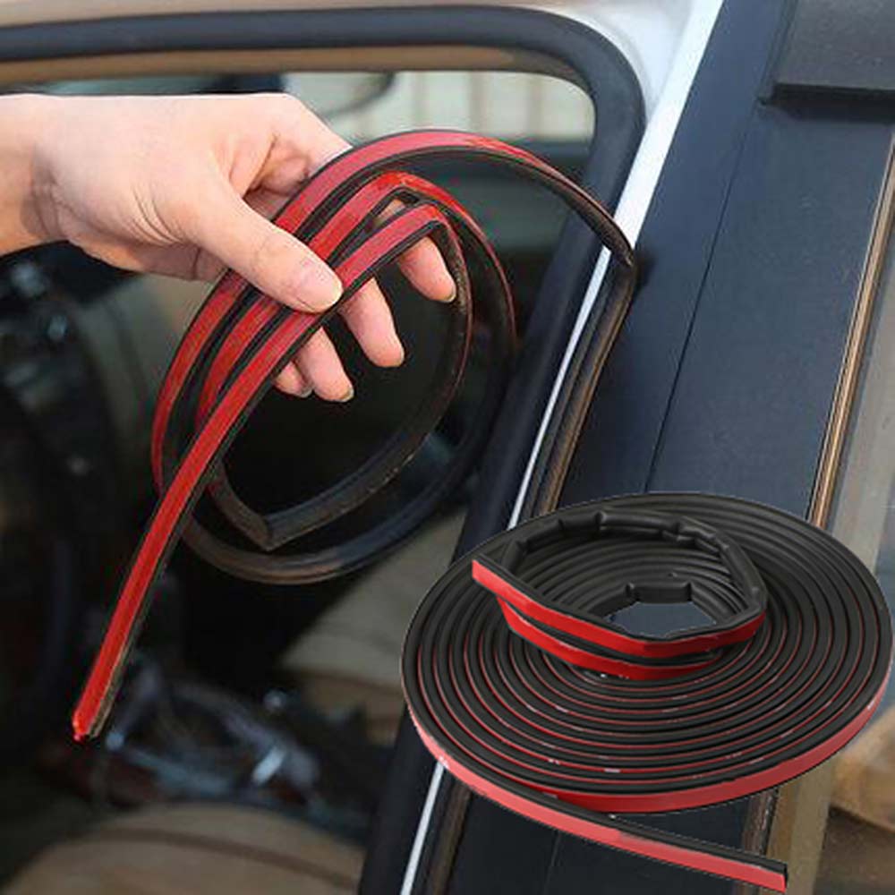 Car Door Seal Strip Rubber Car Door Soundproof Dustproof Anti-collision Adhesive Weatherstrip for Universal Car Window Door Edge