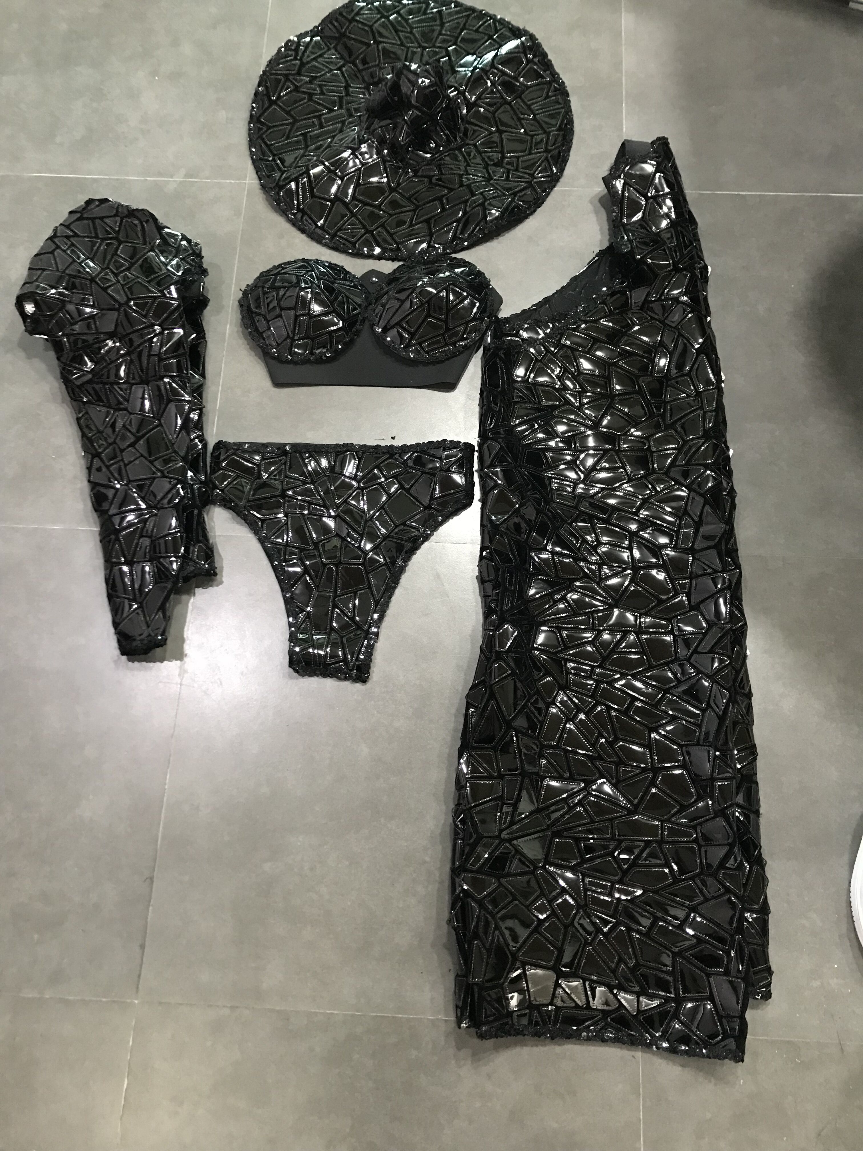 Female Singer Costume Nightclub Gogo Dancer Mirror Bra Tops Pants Dj Ds Punk Performance Wear Party Outfit Shiny Stage Costumes