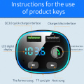 2020 new with flash FM transmitter modulator Bluetooth 5.0 hands-free car kit audio MP3 player, QC3.0 fast automatic car charger
