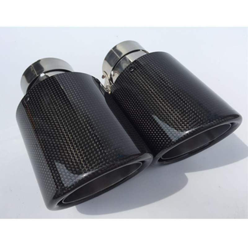2PCS: Universal Car Exhaust Muffler Tip Stainless Steel Pipe Trim Modified Car Tail Throat Liner Pipe Exhaust System Hot