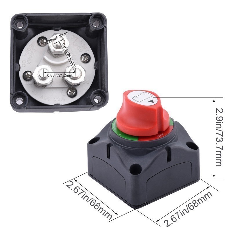 ESPEEDER 12V/24V Car Marine Boat Battery Switch Battery Disconnect Isolator 4 Position Switch For Truck Yacht RV 1000A 8mm Stud