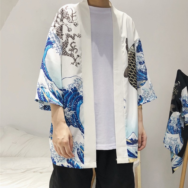 Kimono cardigan men Japanese obi male yukata men's haori Japanese samurai clothing traditional Japanese clothing AA001